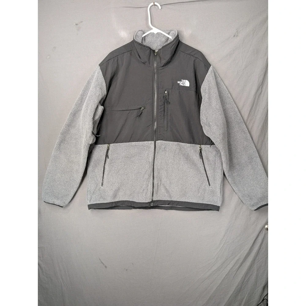 The North Face Denali Fleece Jacket Grey Black Full Zip Mens XL T201 AMYNMA9